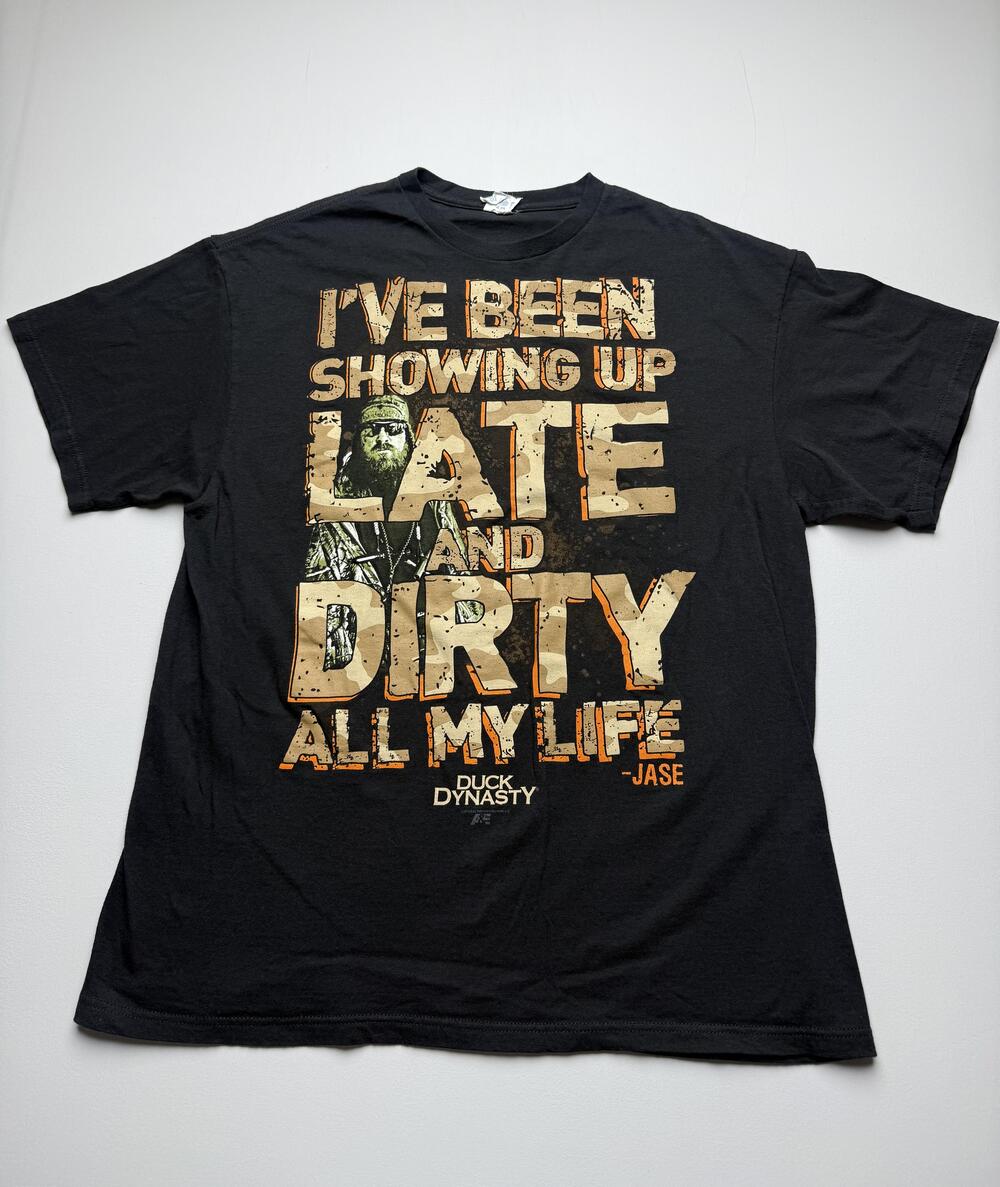 Delta Shirt Mens XL Black Duck Dynasty Late And Dirty Quote Graphic Tee Jase